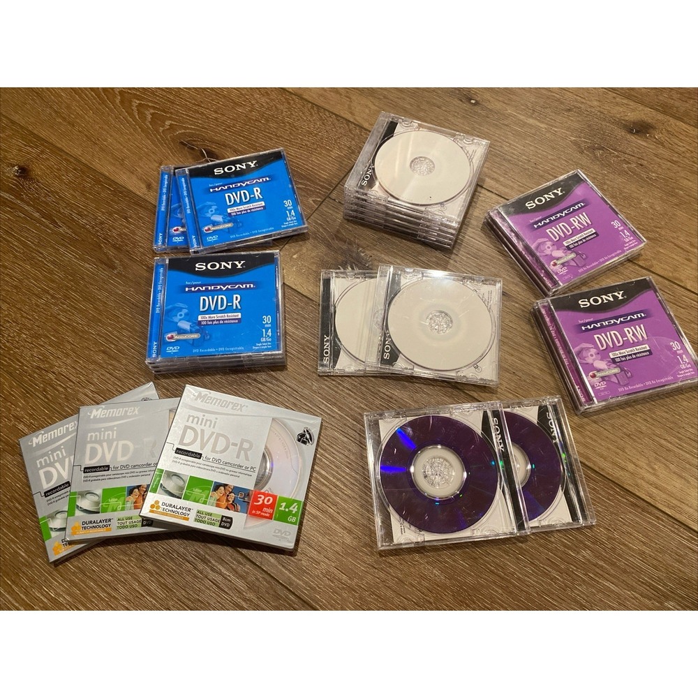 Memorex & Sony Mini DVD-R Recordable For DVD Camcorder Or Pc Lot